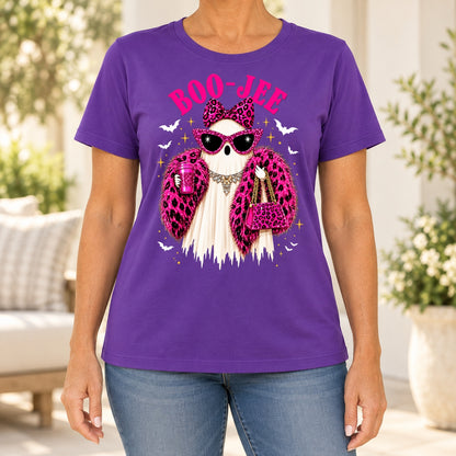 Funny Boujee Halloween Pink Leopard T-Shirt