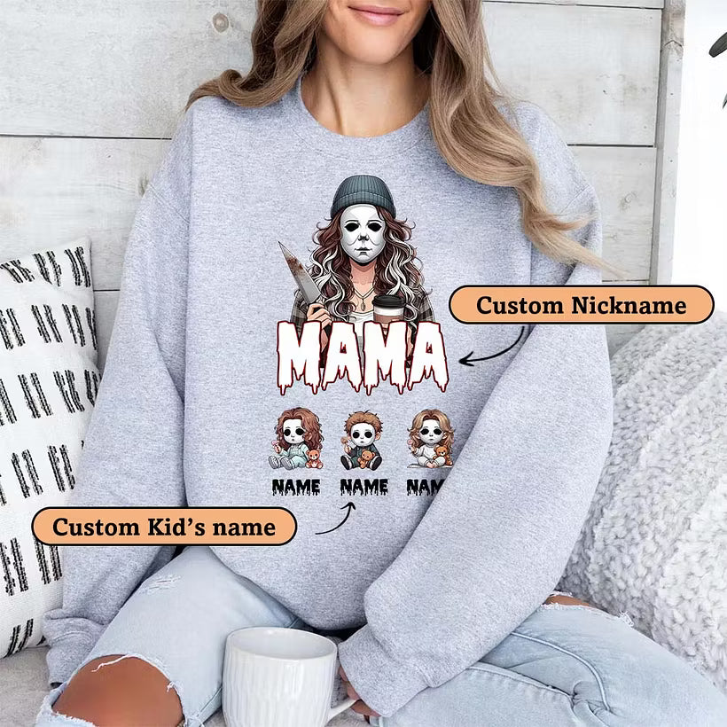 Custom Halloween Horror Mama Dada Sweatshirt ,T-shirt