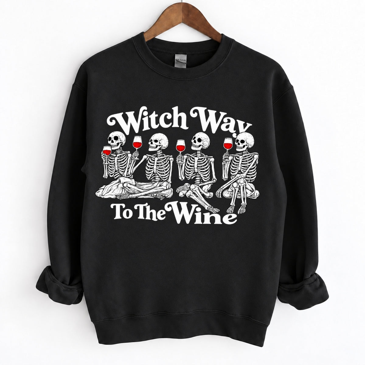 Witch Way To The Wine Skeleton Halloween Shirts