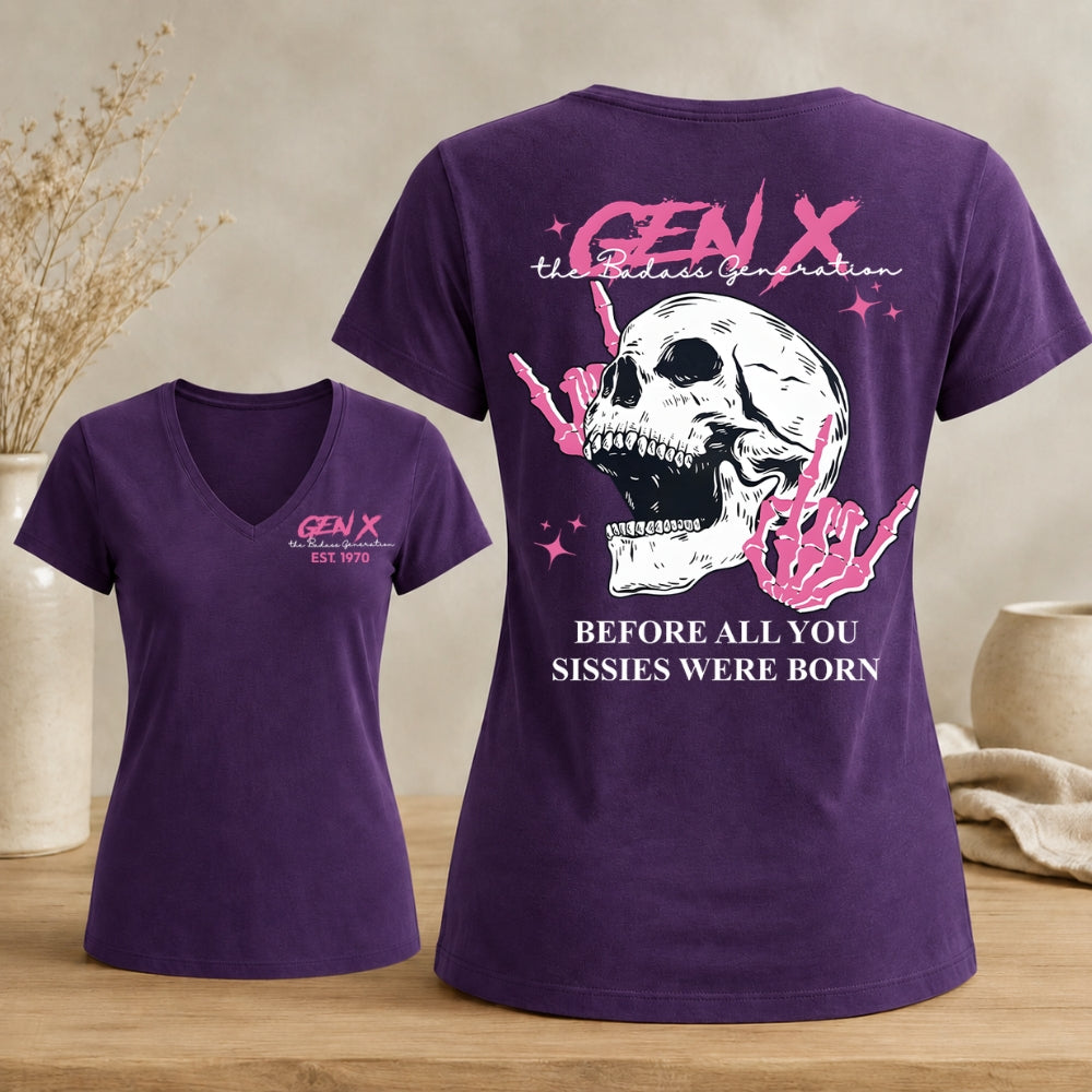 Personalized Gen X Badass Generation V-neck