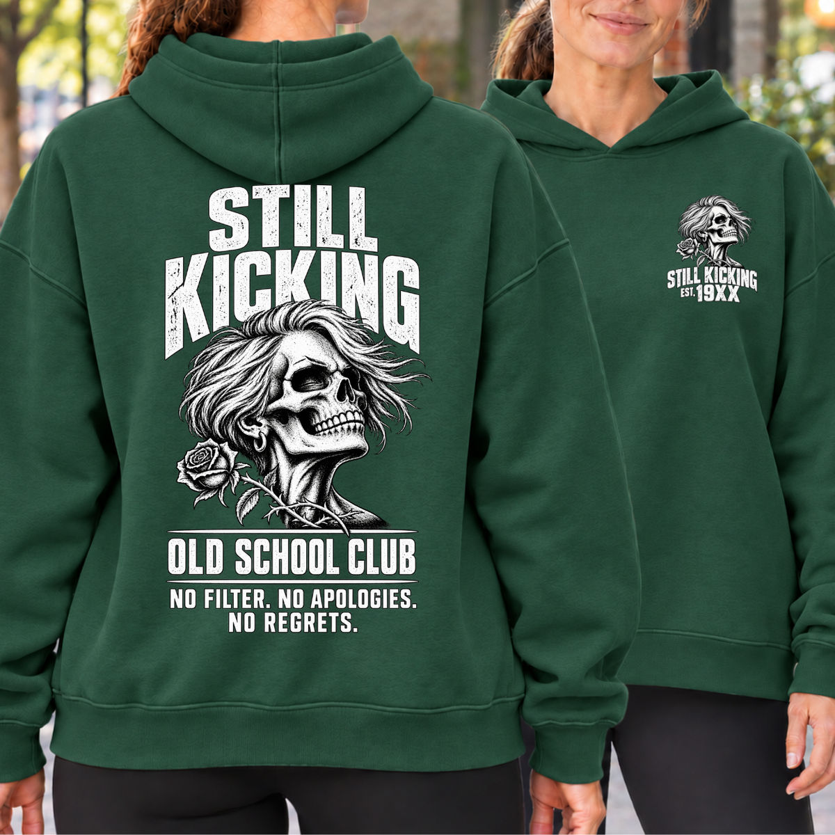 Still Kicking Old School Club Skull EST Shirts