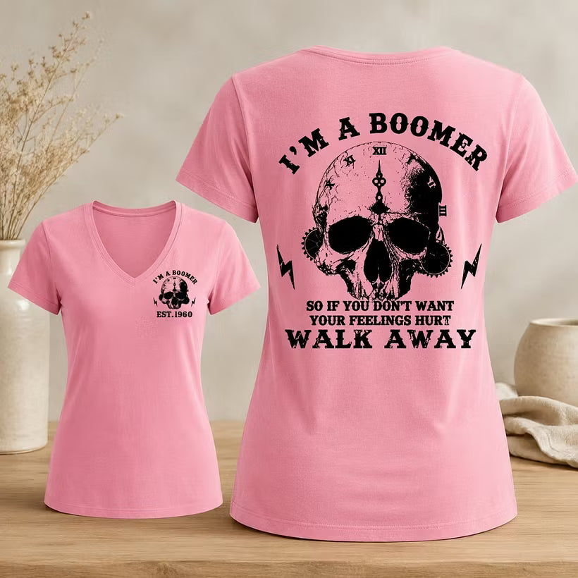 Personalized I’m A Boomer Walk Away V-neck