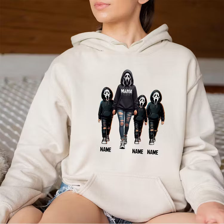 Custom Mama & Kids Ghostface Mask Sweatshirt, T-shirt