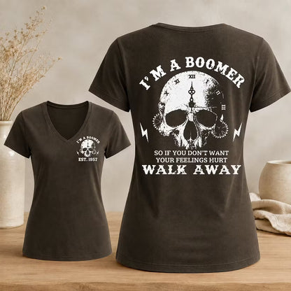 Personalized I’m A Boomer Walk Away V-neck