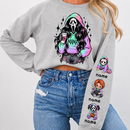Custom Ghostface Mama Sweatshirt with Kids Name
