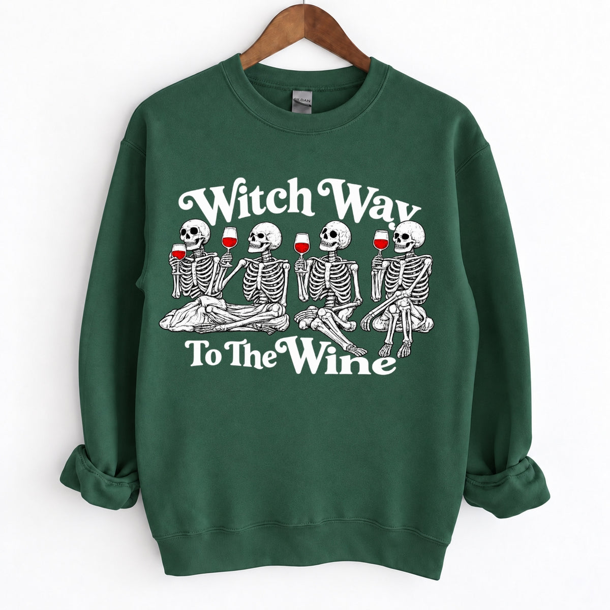 Witch Way To The Wine Skeleton Halloween Shirts
