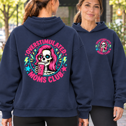 Overstimulated Moms Club Shirt - Retro Skeleton Mom Coffee Tee