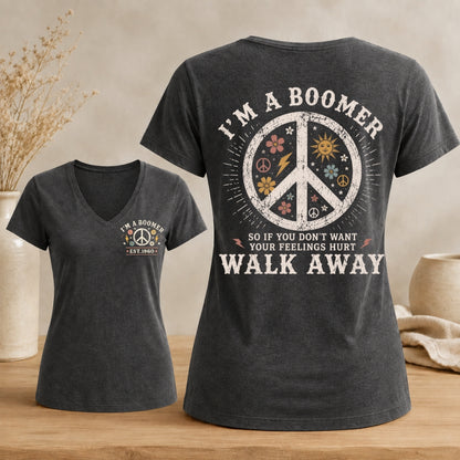 Personalized I’m A Boomer Walk Away V-neck