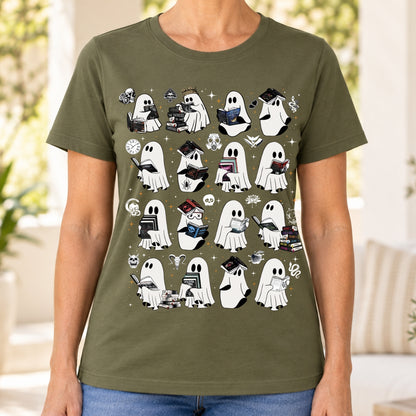 Ghosts Reading Dark Romance Series Books T-Shirt