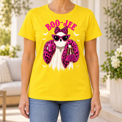Funny Boujee Halloween Pink Leopard T-Shirt