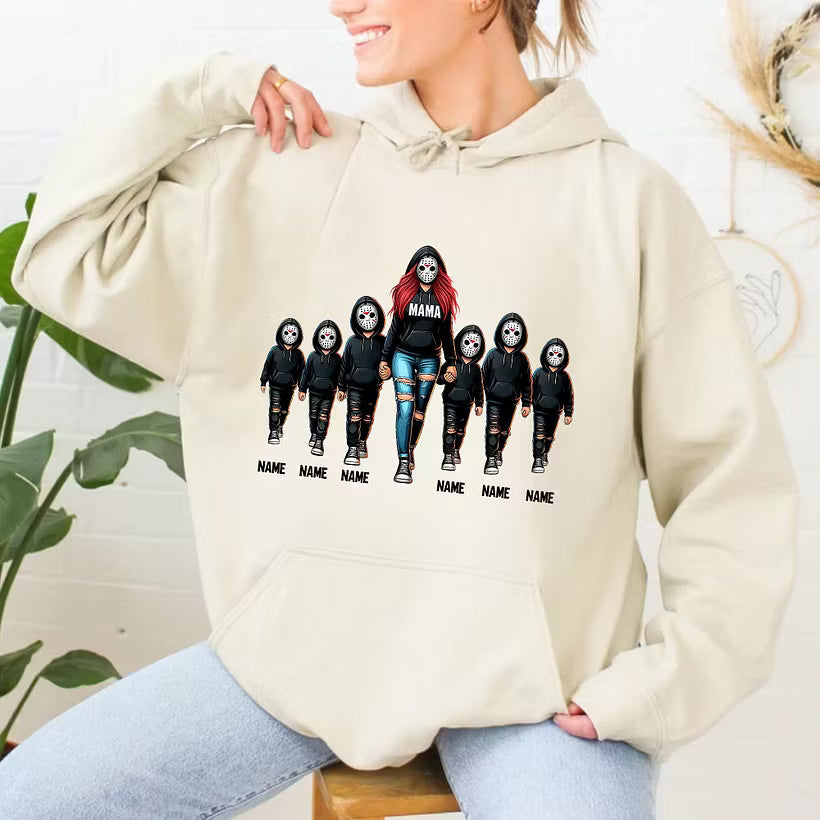 Halloween Custom Family Sweatshirt Mama With Kids Sweatshirt