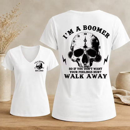 Personalized I’m A Boomer Walk Away V-neck