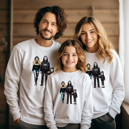 Halloween Custom Family Sweatshirt Mama With Kids Sweatshirt