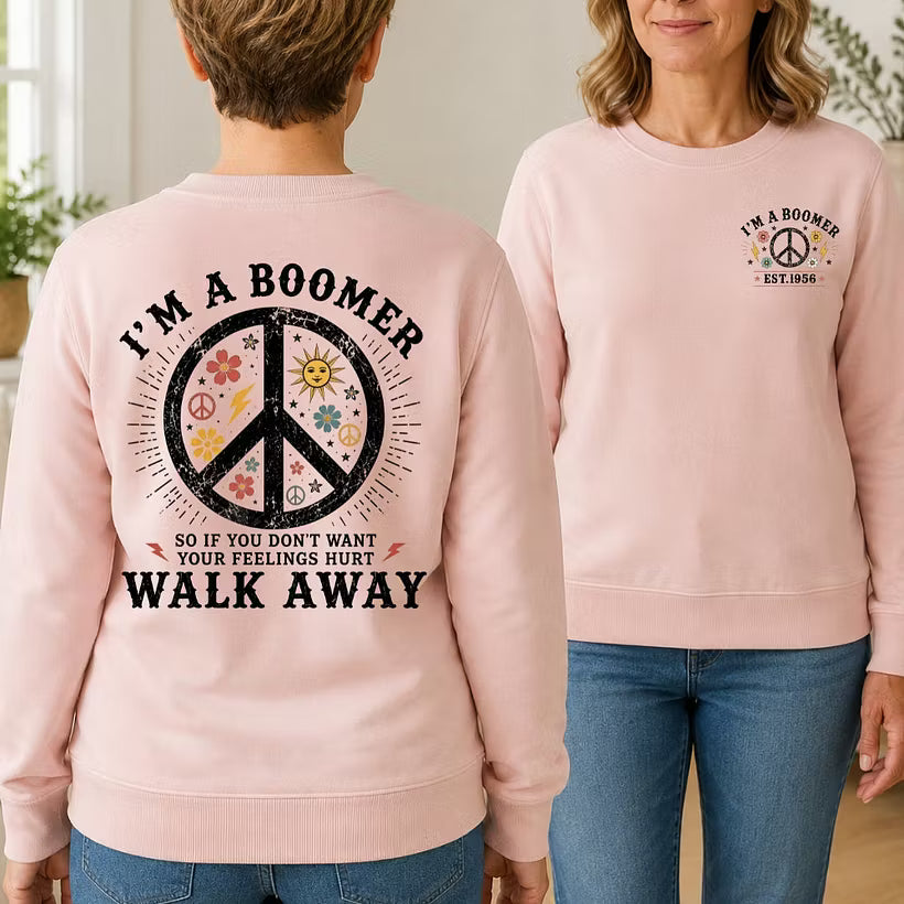 Personalized I’m A Boomer Walk Away Double-Sided Sweatshirt