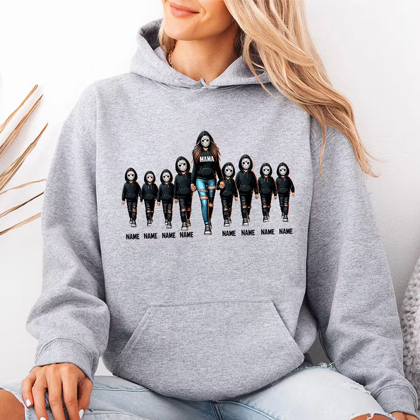 Halloween Custom Family Sweatshirt Mama With Kids Sweatshirt