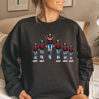 Custom Horror Freddy Krueger Inspired Mom & Kids Matching Hoodie