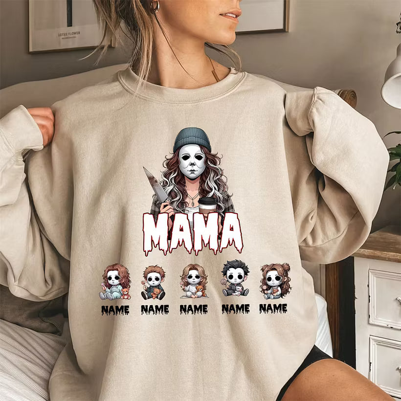 Custom Halloween Horror Mama Dada Sweatshirt ,T-shirt