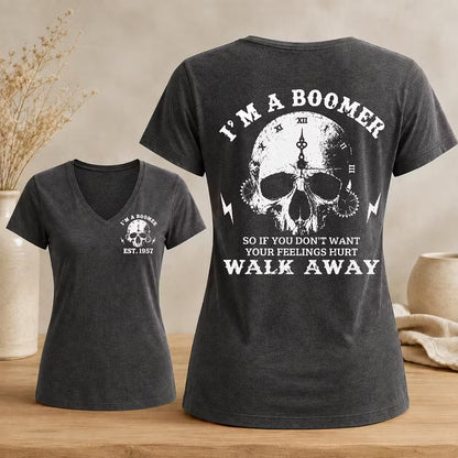 Personalized I’m A Boomer Walk Away V-neck