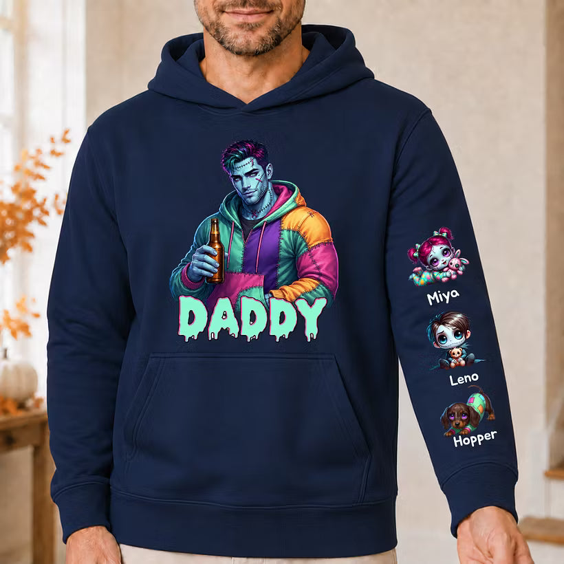 Custom Halloween MAMA Sweatshirt with Names on the Sleeve