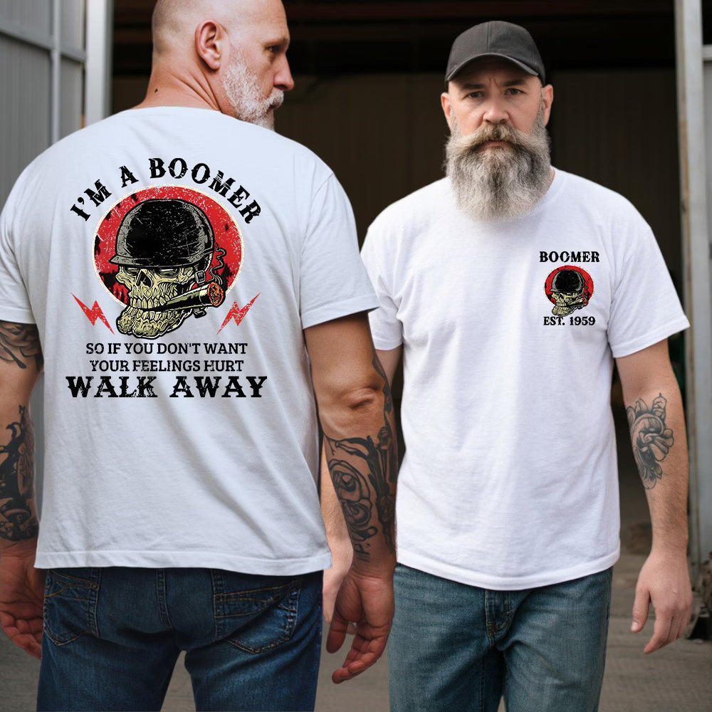 Boomer Walk Away Skull Graphic EST Shirts