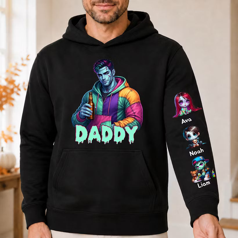 Custom Halloween MAMA Sweatshirt with Names on the Sleeve