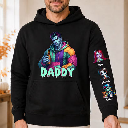 Custom Halloween MAMA Sweatshirt with Names on the Sleeve