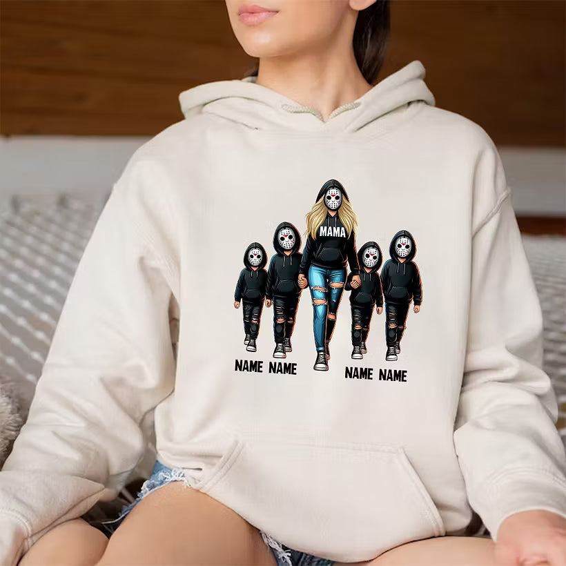 Halloween Custom Family Sweatshirt Mama With Kids Sweatshirt